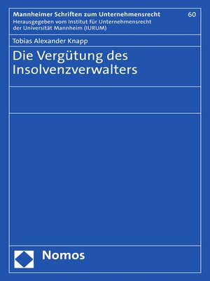 cover image of Die Vergütung des Insolvenzverwalters
